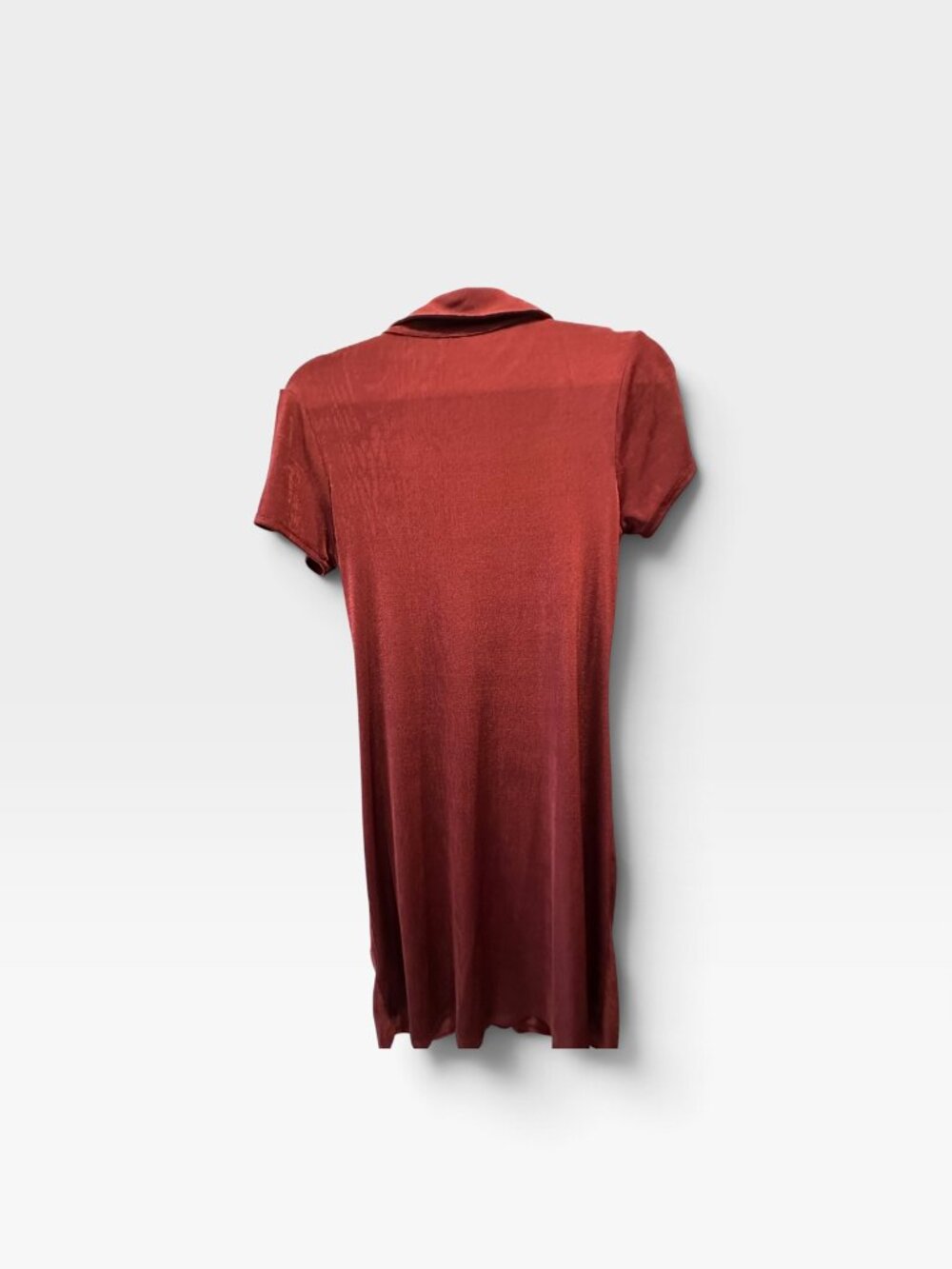Wild Fable Rust Button Front Ruched Dress, Size M - Picture 2 of 3